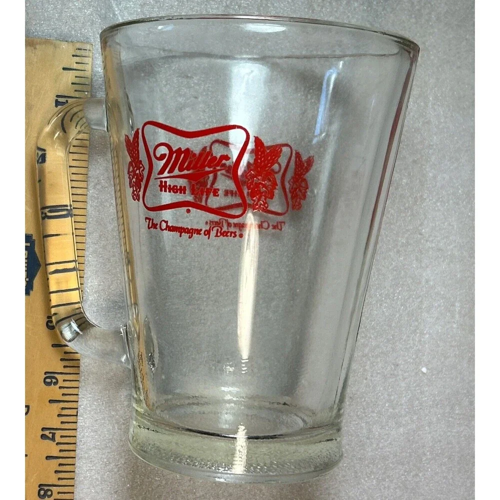 Bar Style Miller High Life Heavyweight Beer Pitcher 5x7 Inch Thick Walled 32 oz